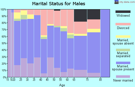 Zip code 92277 marital status for males