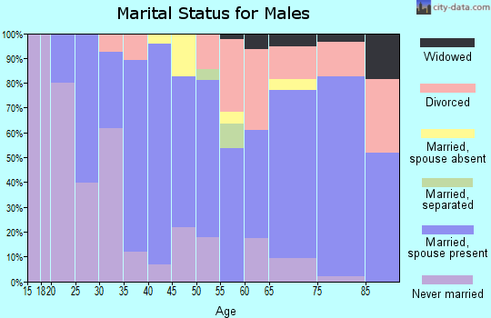 Zip code 92320 marital status for males