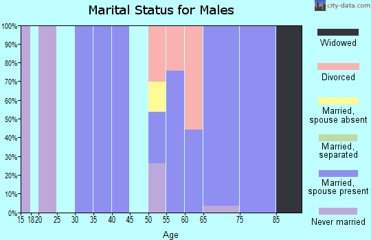 Zip code 92321 marital status for males