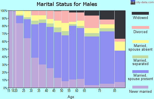 Zip code 92335 marital status for males