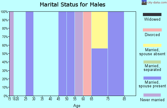 Zip code 92341 marital status for males