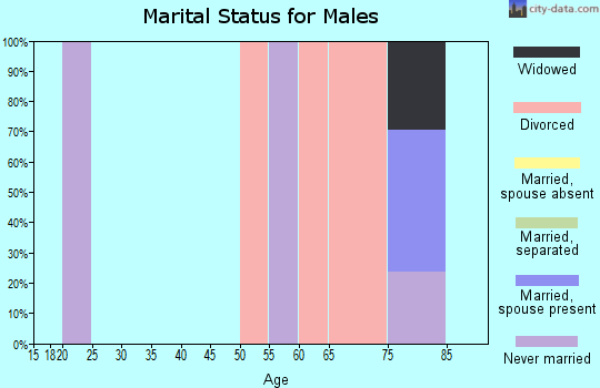 Zip code 92389 marital status for males