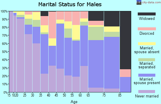 Zip code 92408 marital status for males