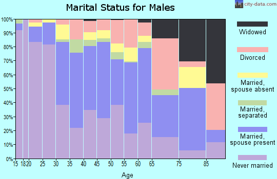 Zip code 92411 marital status for males