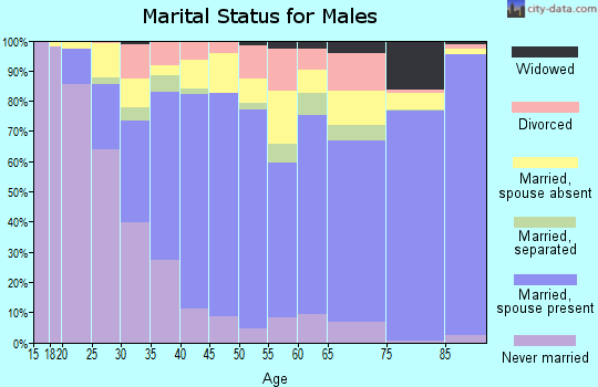 Zip code 92571 marital status for males