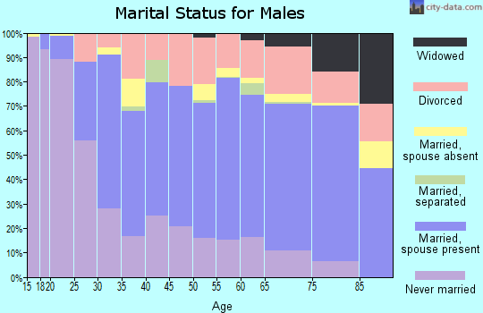 Zip code 92583 marital status for males