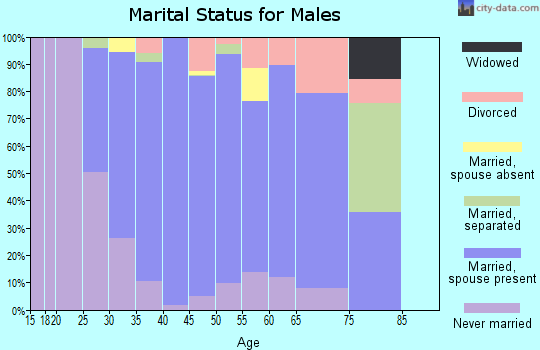 Zip code 92610 marital status for males