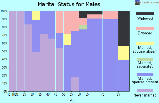Zip code 92662 marital status for males