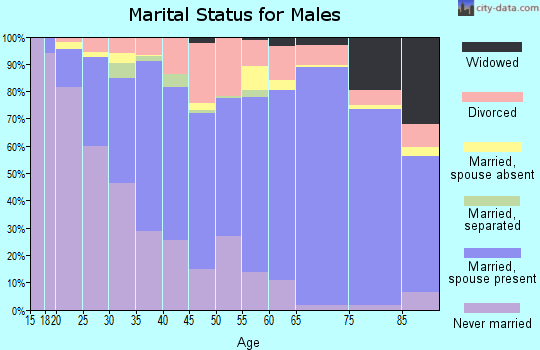 Zip code 92672 marital status for males