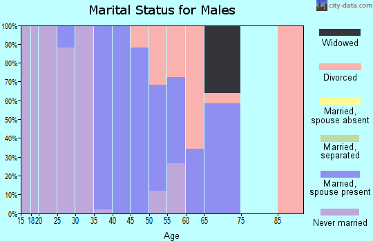 Zip code 92676 marital status for males