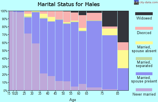 Zip code 92691 marital status for males