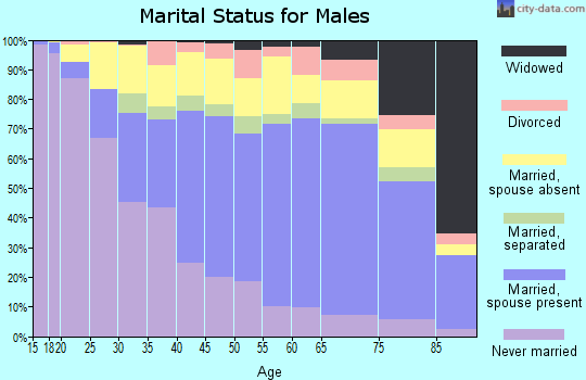Zip code 92703 marital status for males