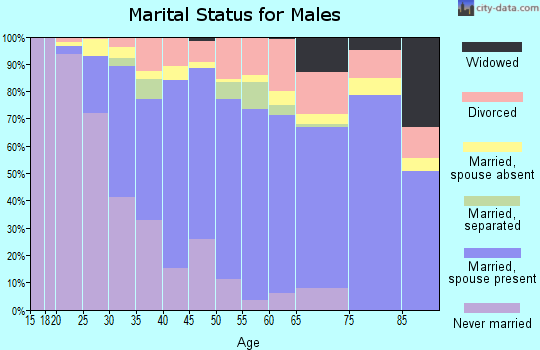 Zip code 92806 marital status for males
