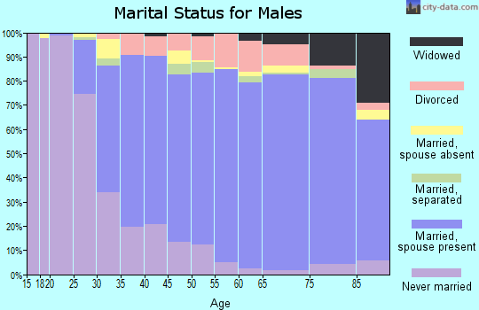 Zip code 92807 marital status for males
