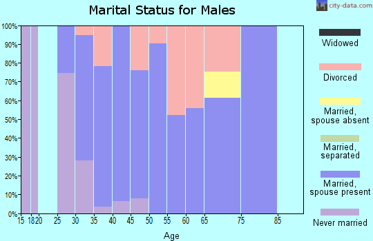 Zip code 92823 marital status for males