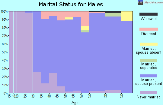 Zip code 92861 marital status for males