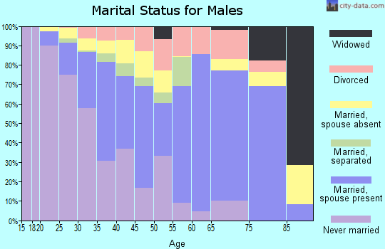 Zip code 92868 marital status for males