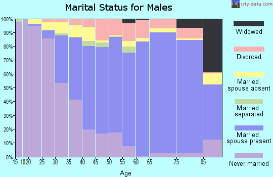 Zip code 92869 marital status for males