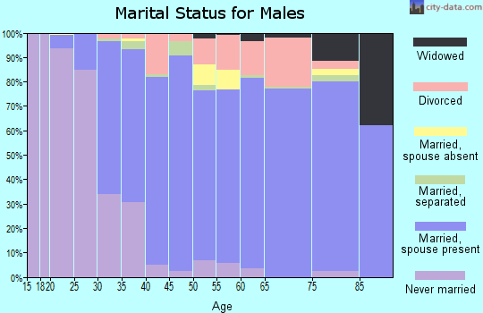 Zip code 92883 marital status for males
