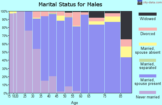 Zip code 92887 marital status for males
