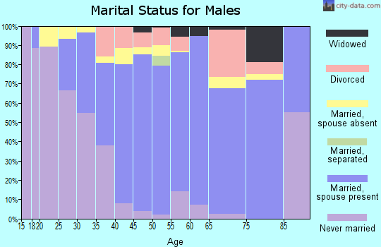 Zip code 93015 marital status for males