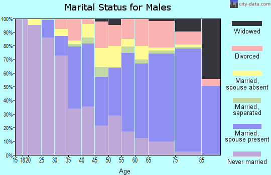 Zip code 93103 marital status for males