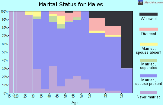 Zip code 93109 marital status for males