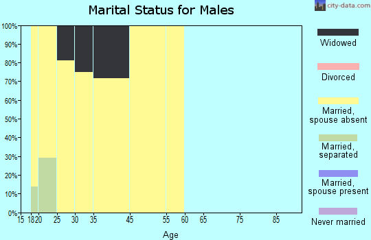 Zip code 93216 marital status for males