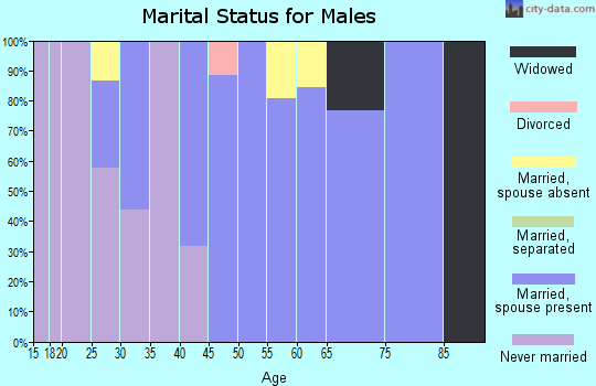 Zip code 93218 marital status for males
