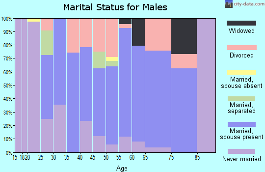 Zip code 93225 marital status for males