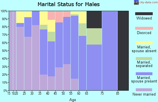 Zip code 93234 marital status for males