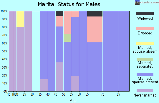 Zip code 93235 marital status for males