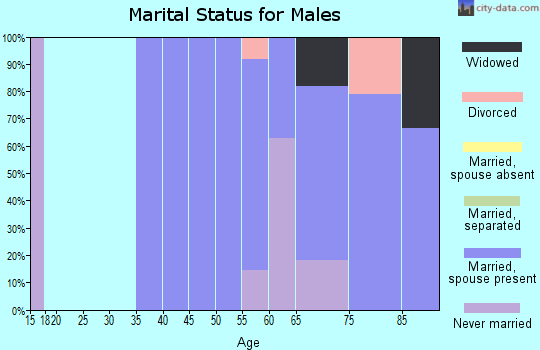 Zip code 93238 marital status for males