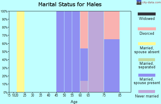 Zip code 93255 marital status for males