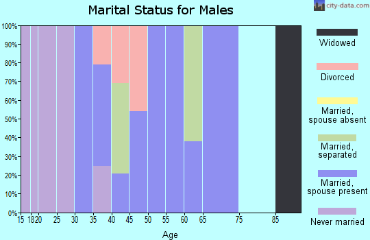Zip code 93266 marital status for males