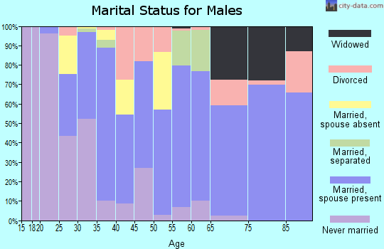 Zip code 93267 marital status for males