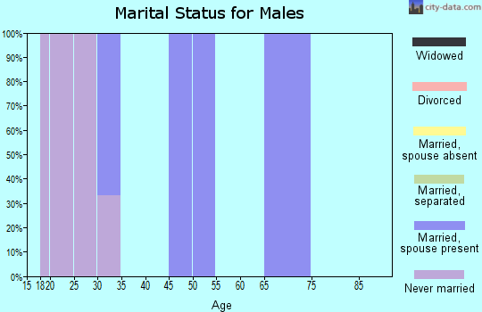 Zip code 93276 marital status for males