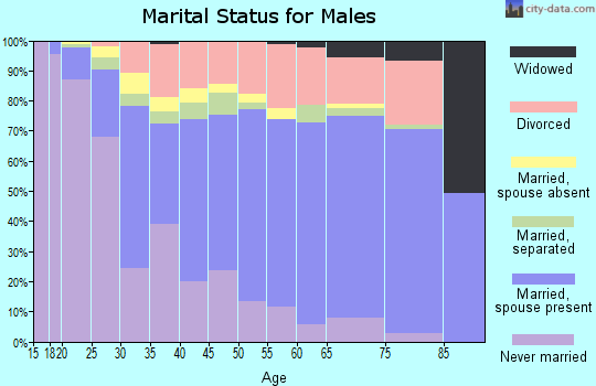 Zip code 93308 marital status for males