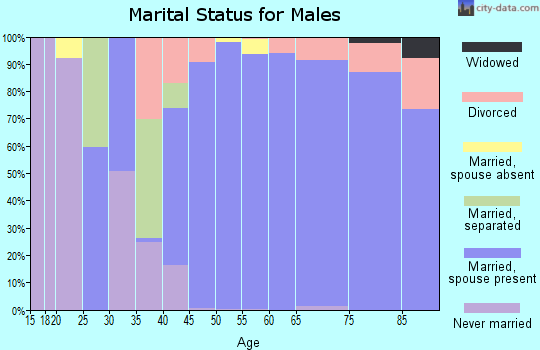 Zip code 93460 marital status for males
