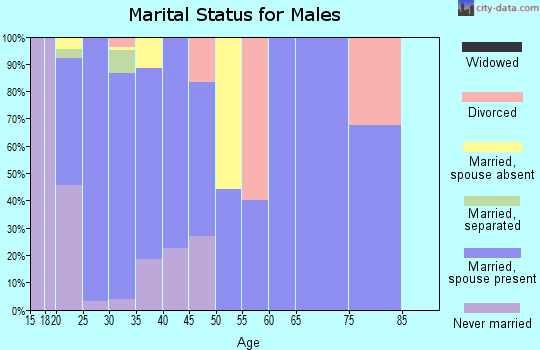 Zip code 93523 marital status for males