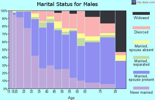 Zip code 93534 marital status for males