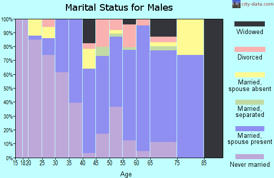 Zip code 93543 marital status for males