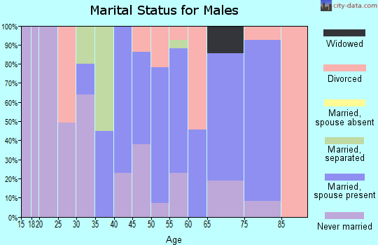 Zip code 93553 marital status for males