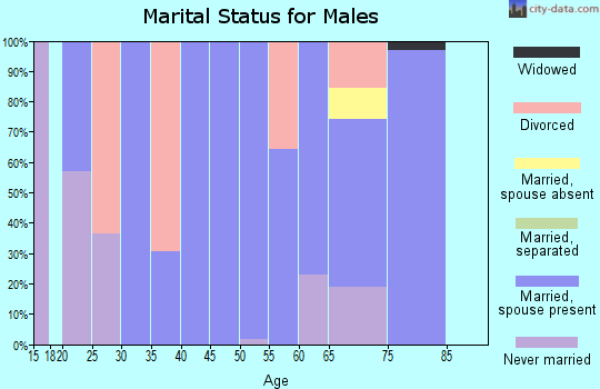 Zip code 93601 marital status for males