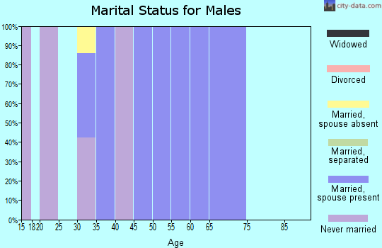 Zip code 93608 marital status for males