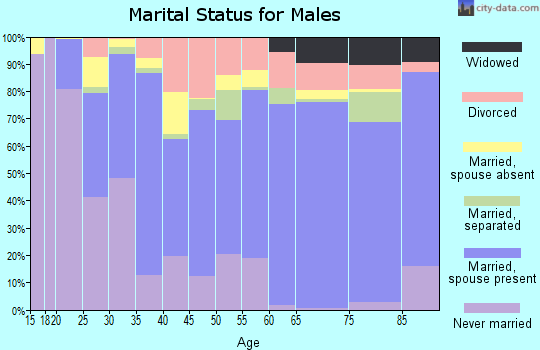 Zip code 93610 marital status for males