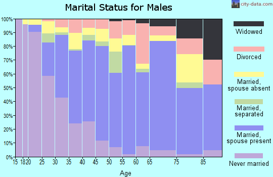 Zip code 93618 marital status for males