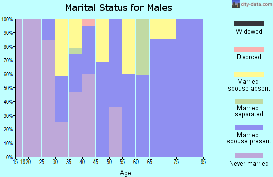 Zip code 93624 marital status for males