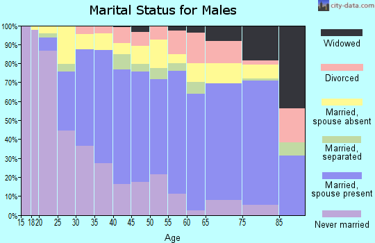 Zip code 93725 marital status for males