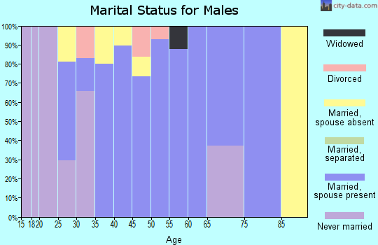 Zip code 93925 marital status for males